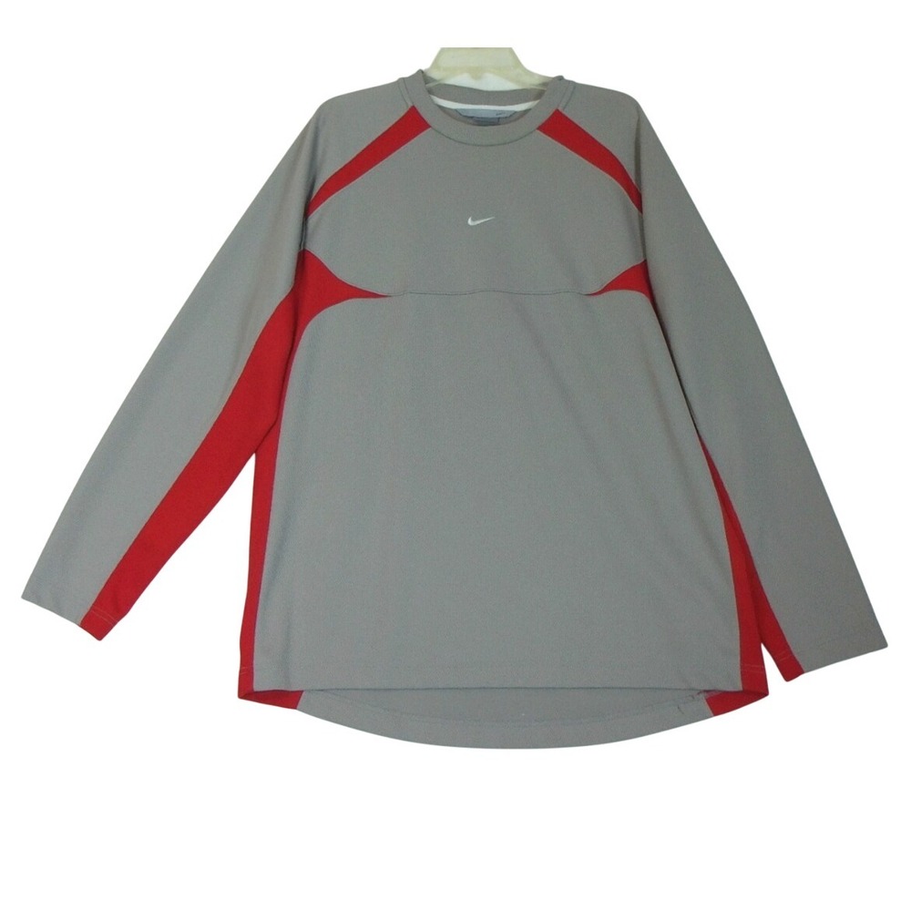 Nike Gray and Red Short Sleeve Tee